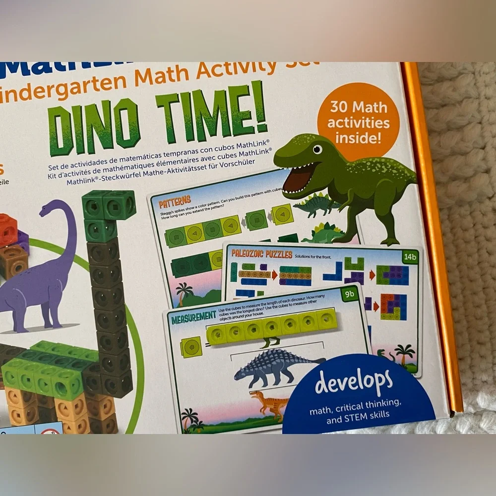 Learning Resources MathLink Cubes Kindergarten Math Activity Set: Dino Time!